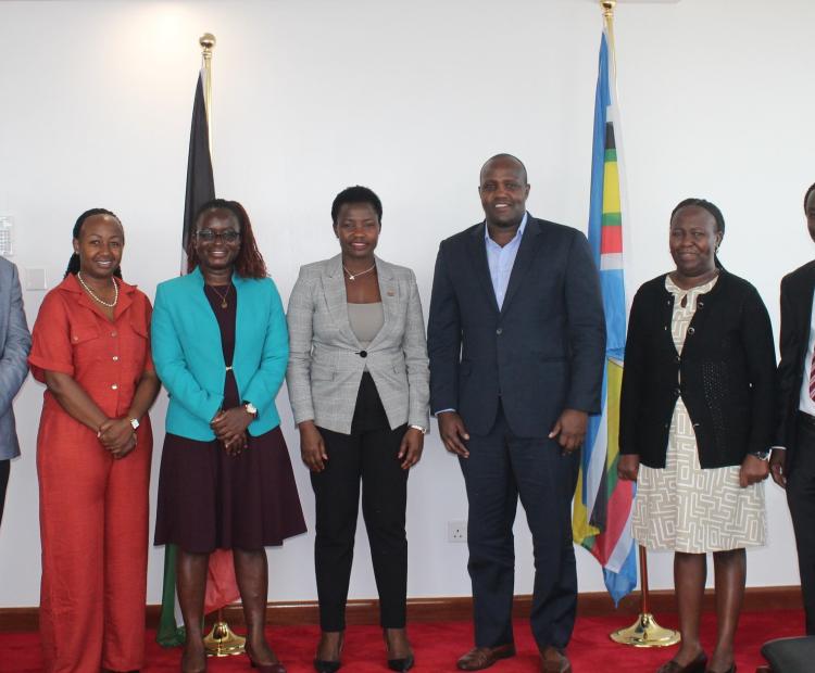 Principal Secretary Hon. Susan Mangéni poses for a photo with the Kenya Jobs and Economic Transformation (KJET) Project team and the World Bank Environmental and Social Safeguards Support Mission.